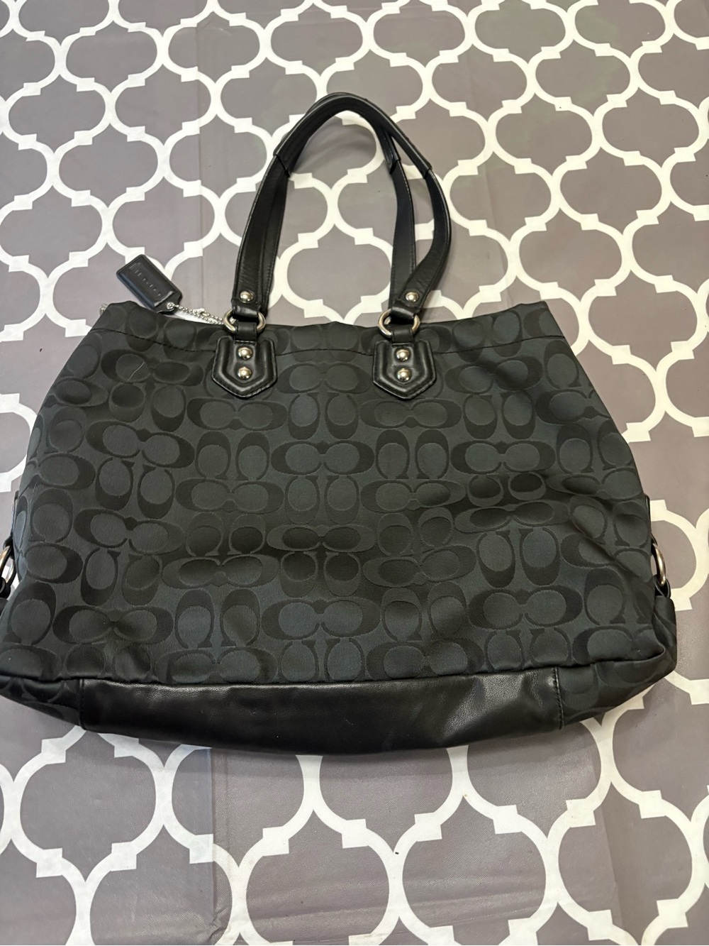 Coach Ashley Signature Canvas and Leather Tote Bag Satchel Purse - Picture 5 of 9